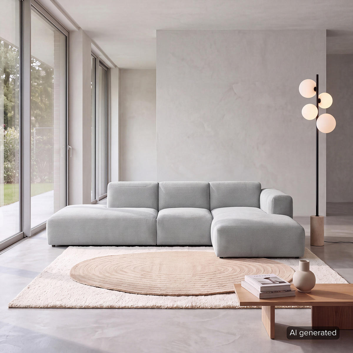 ECKSOFA mit Chaiselongue - Schwarz/Grau, Kunststoff/Textil (290/173cm) - home24