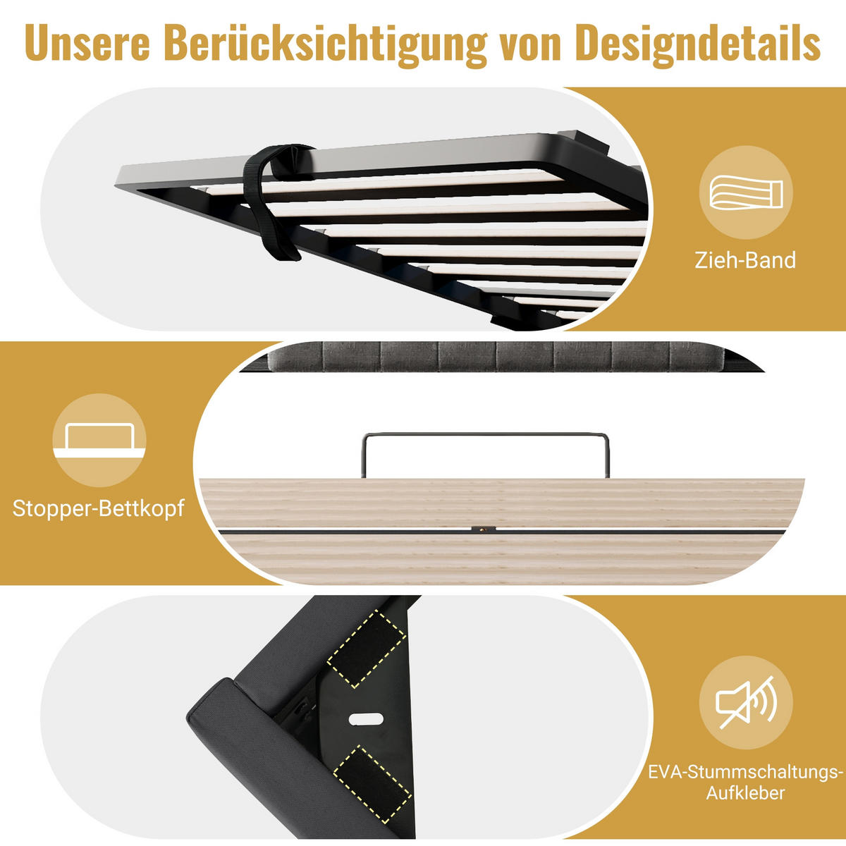 POLSTERBETT 140/200 cm Grau mit LED-Beleuchtung und Stauraum-Kopfteil - Grau, Textil (140/200cm) - Oxeza