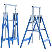 UNTERSTELLBOCK, 2 x Gerüstbock, Stahl - Blau, Metall (68/58/130cm) - HOMCOM