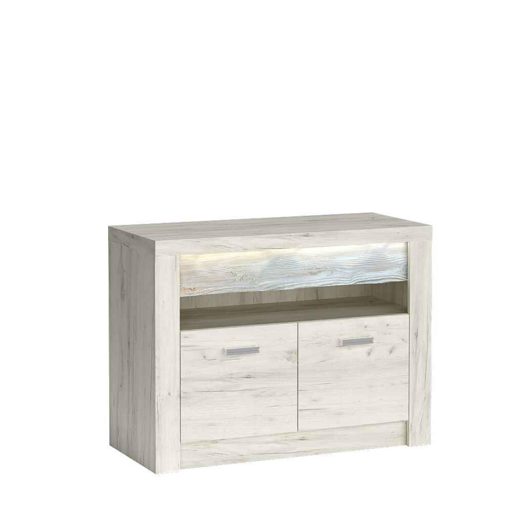 LOWBOARD ZERI 96/72,5/42 cm, Eiche Bianco - Eiche Bianco, Holzwerkstoff (96/72.5/42cm) - MASSENO