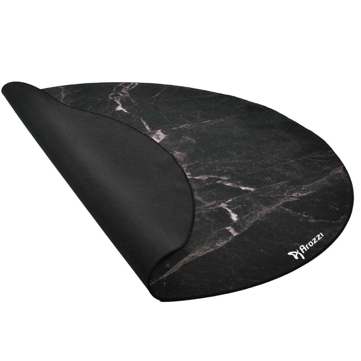 BODENSCHUTZMATTEN Zona Runden 121 cm Schwarzer Marmor - Schwarz, Textil (121/121cm) - Arozzi