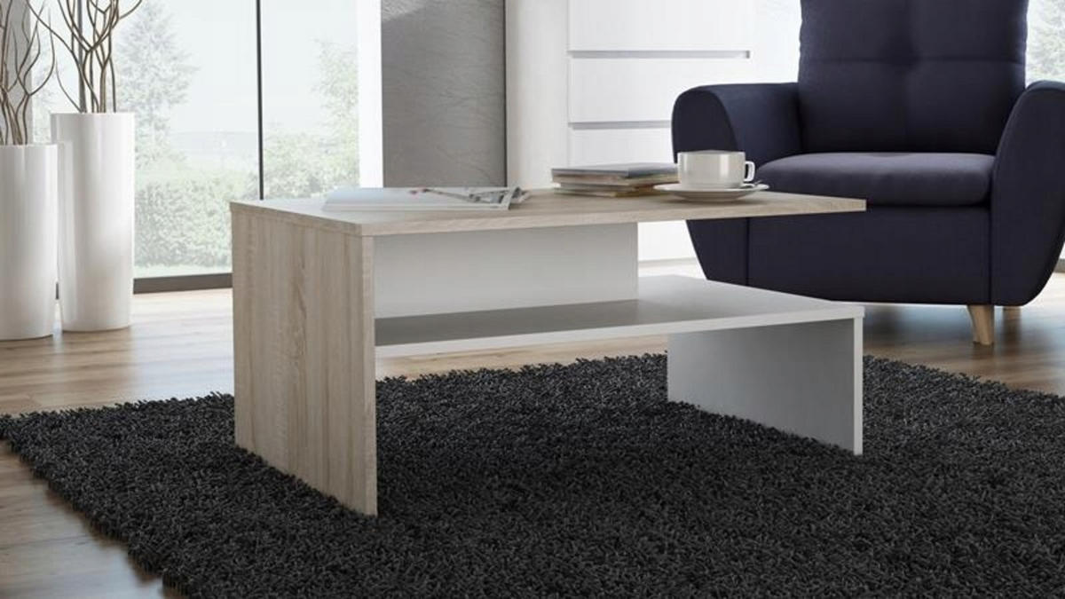 COUCHTISCH OLA Sonoma Eiche-Weiß 100/48/50 cm - Multicolor, Holzwerkstoff (48/100/50cm) - Matkam Möbel