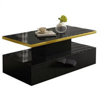 COUCHTISCH aus Spanplatte 100x50x39 cm in Schwarz mit Schublade - Schwarz, Holzwerkstoff (100/50/39cm) - Modfu