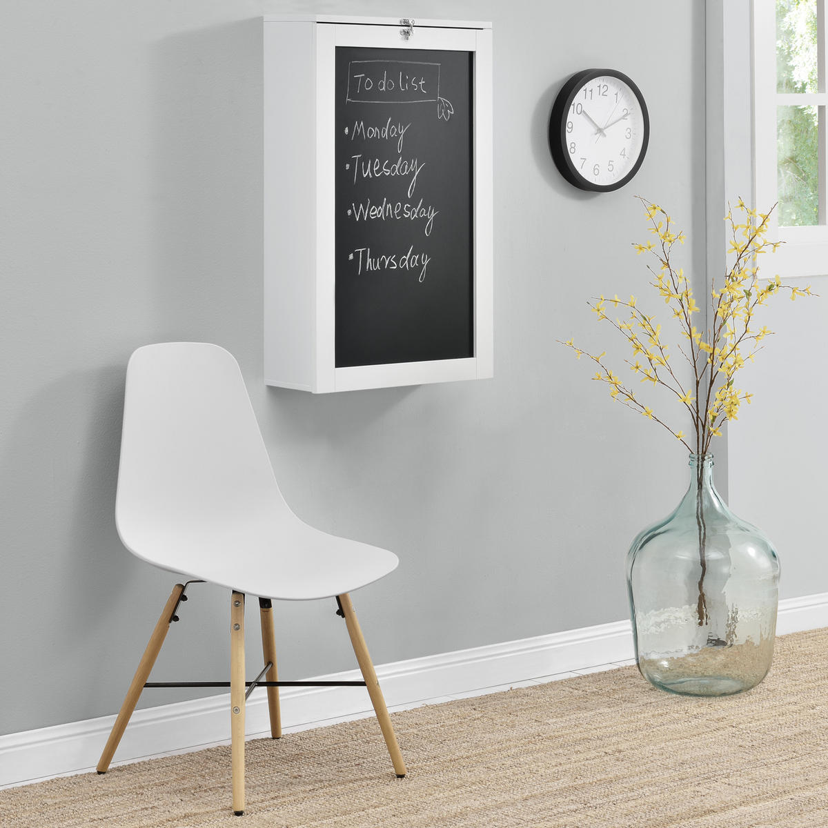 WANDKLAPPTISCH Kläppen - Weiß, Holzwerkstoff (50/156/91.5cm) - [en.casa]