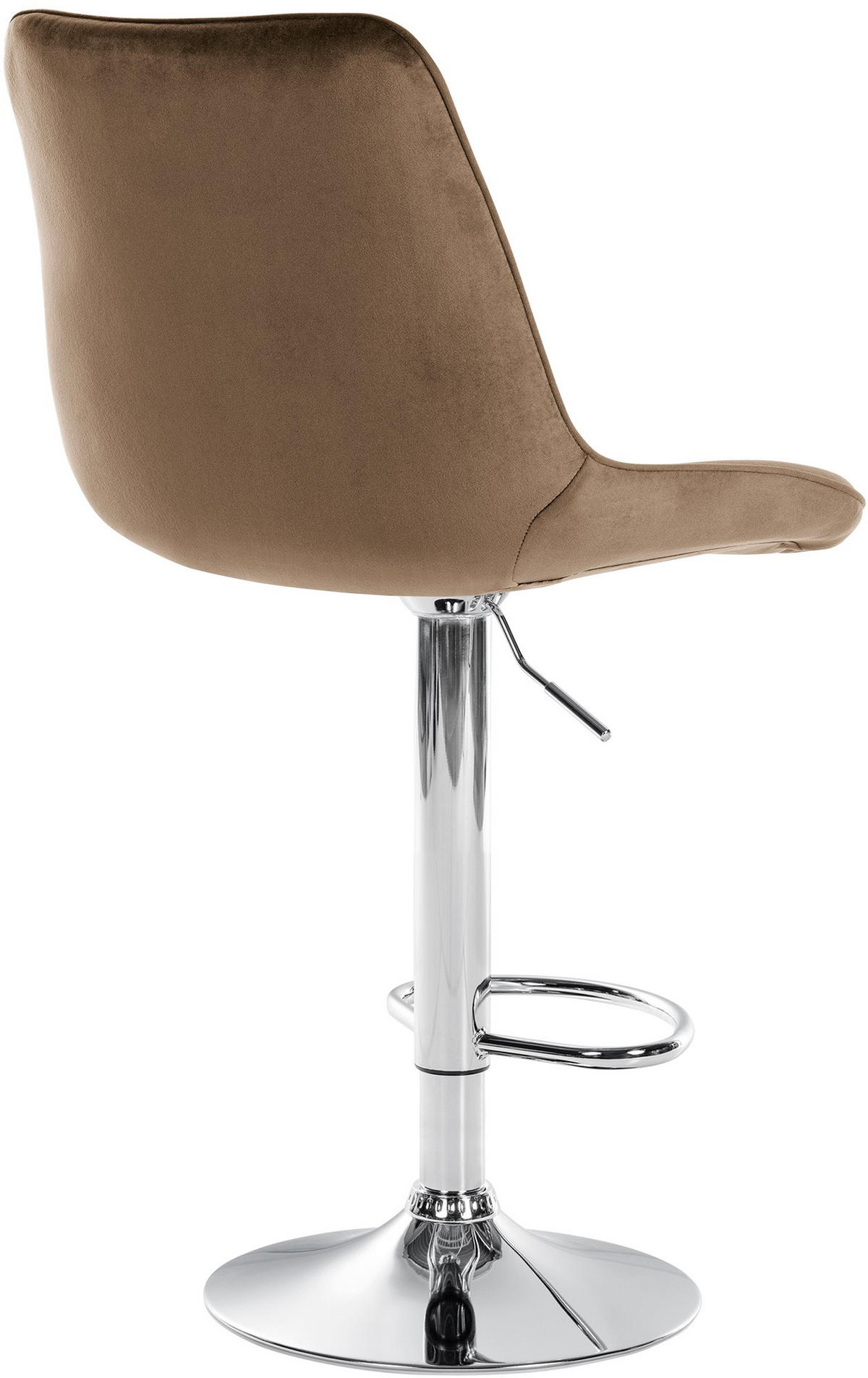 BARHOCKER Samt braun - Chromfarben/Braun, Textil/Metall (49.5/91/50cm) - CLP