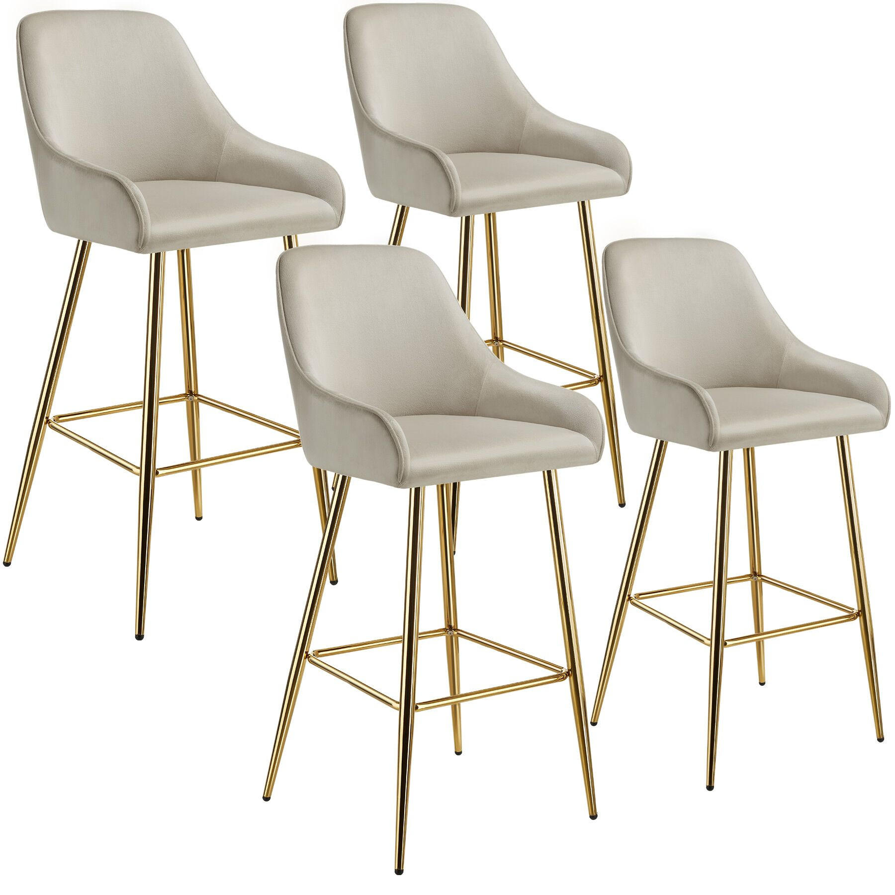 BARSTUHL Avane,48,5 x 57 x 108 cm, Belastbarkeit 120 kg,creme/gold - Goldfarben/Creme, Kunststoff (48.5/108/57cm) - tectake