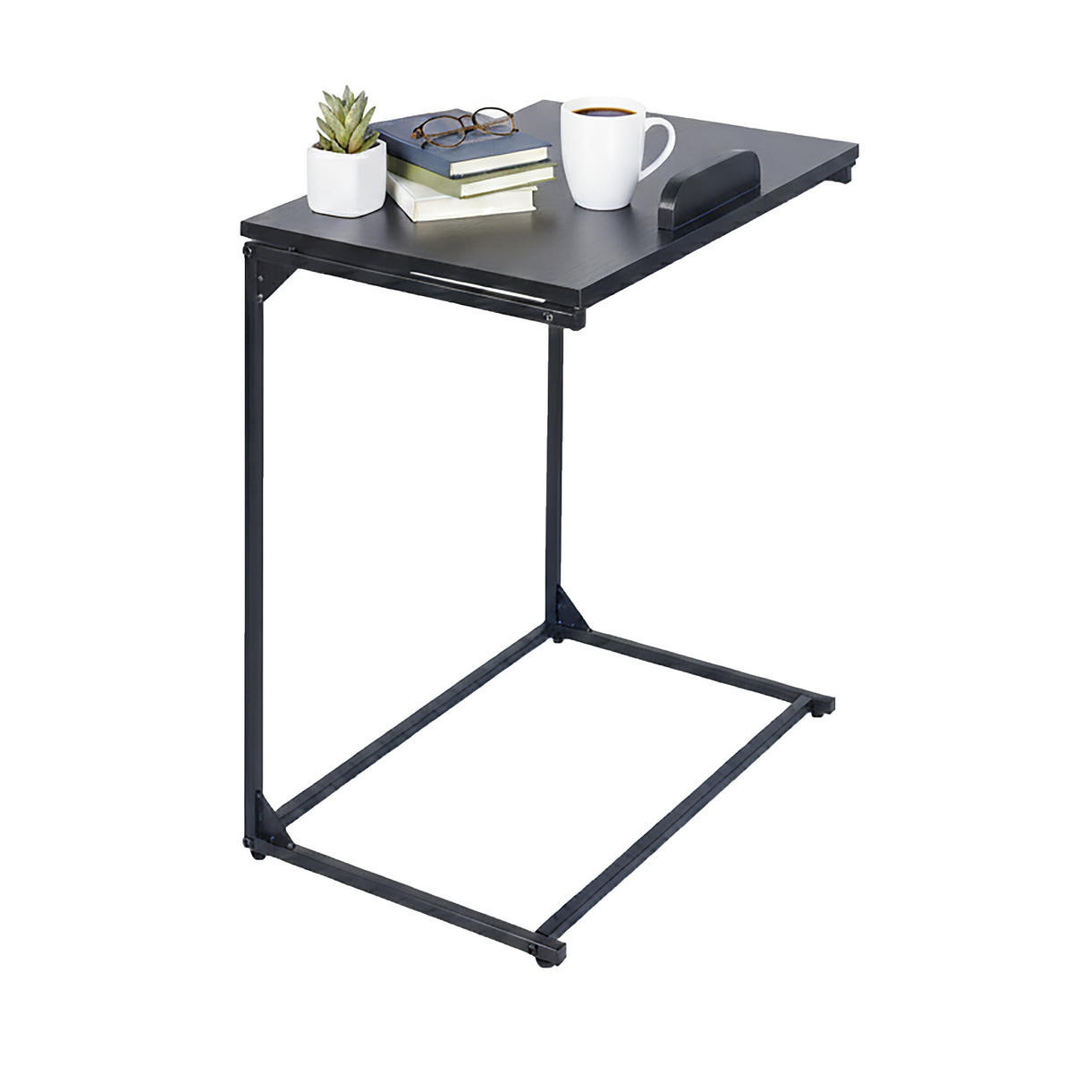 BEISTELLTISCH - Schwarz, Holzwerkstoff/Metall (35/55/66cm) - Relaxdays