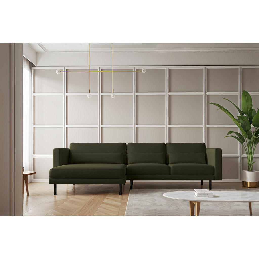 Thumbnail - Kaiser Möbel Ecksofa, Dunkelgrün, Holz, L-Form, 281x174 cm, Wohnzimmer, Sofas & Couches, Wohnlandschaften, Ecksofas