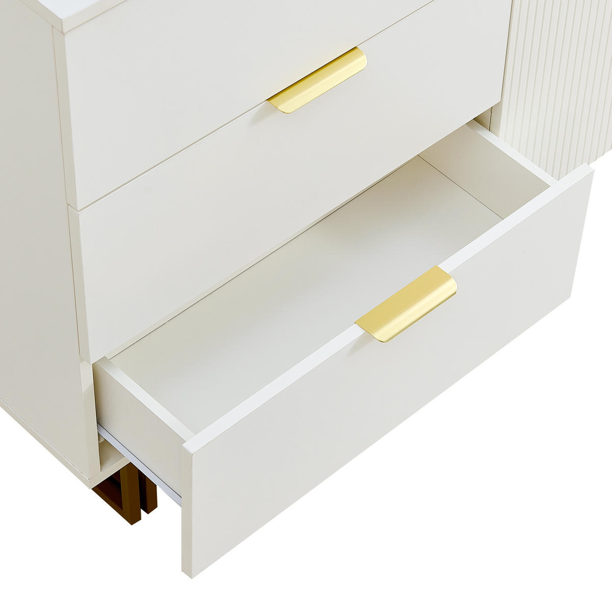 SIDEBOARD DE-37551 160/40/81,5 cm mit 2 Türen und 3 Schubladen Weiß - Weiß, Holzwerkstoff (160/81.5/40cm) - ComfortXL