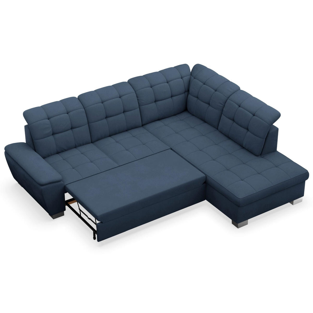 ECKSOFA Jamaal Marineblau rechtsseitig - Schwarz/Dunkelblau, Textil (212/258cm) - Selsey