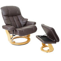 RELAXSESSEL XXL MIT HOCKER Braun - Braun, Leder (97/112/88cm) - MCA