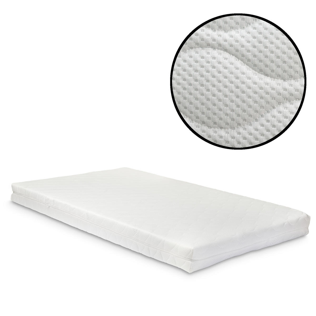 KALTSCHAUMMATRATZE - Weiß, Textil (120/200cm) - [neu.haus]