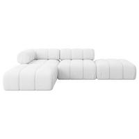 ECKSOFA modulares Sofa Kerru-L1 - 285x190x70 cm Weiß Bouclé - Weiß, Holzwerkstoff/Textil (285/190cm) - ALTDECOR