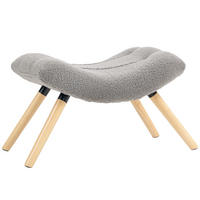 SITZHOCKER mit Berberfleece-Stoff 67 x 45 x 38 cm, Hellgrau - Hellgrau, Kunststoff (45/38/67cm) - HOMCOM