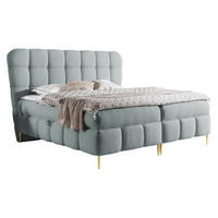 BOXBETT Lolly - Goldfarben/Hellgrau, Holz/Textil (140/200cm) - MIRJAN24