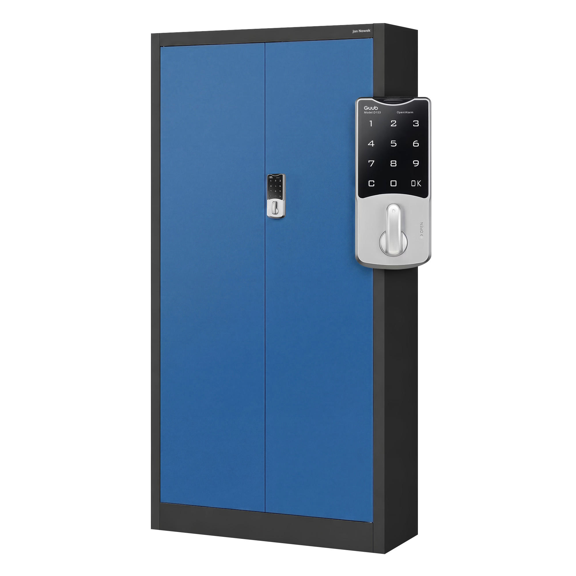 Jan Nowak Büroschrank Blau, Anthrazit 90x185x40 cm