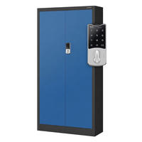 BÜROSCHRANK mit Zahlenschloss DANIEL 185x90x40 cm - Blau/Anthrazit, Metall (90/185/40cm) - Jan Nowak