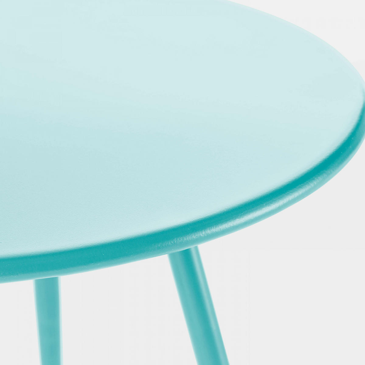 GARTEN-LOUNGETISCH, Türkisblau - Hellblau, Metall (40/40/30cm) - Oviala