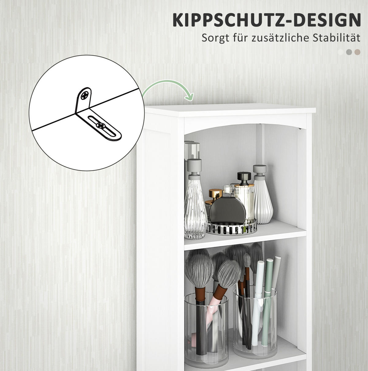 HOCHSCHRANK 34/24/170,5 cm aus MDF-Holz mit Schublade und 3 Regalfächern Weiß - Weiß, Holzwerkstoff (34/170.5/24cm) - Modenvie