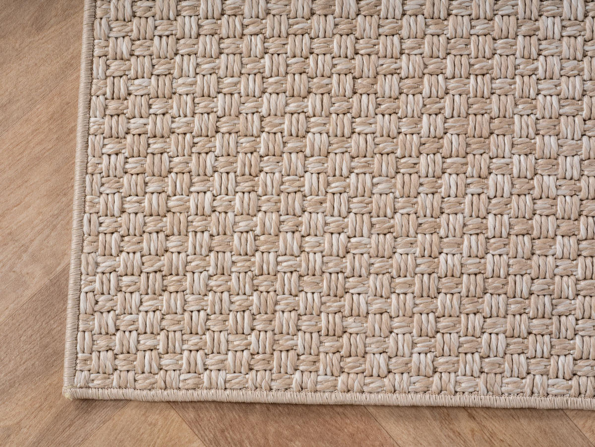 TEPPICH In-/Outdoor Flachgewebe Unifarben Polypropylen Balkon Beige Rechteckig 120x170 - Beige, Textil (120/170cm) - KADIMA DESIGN