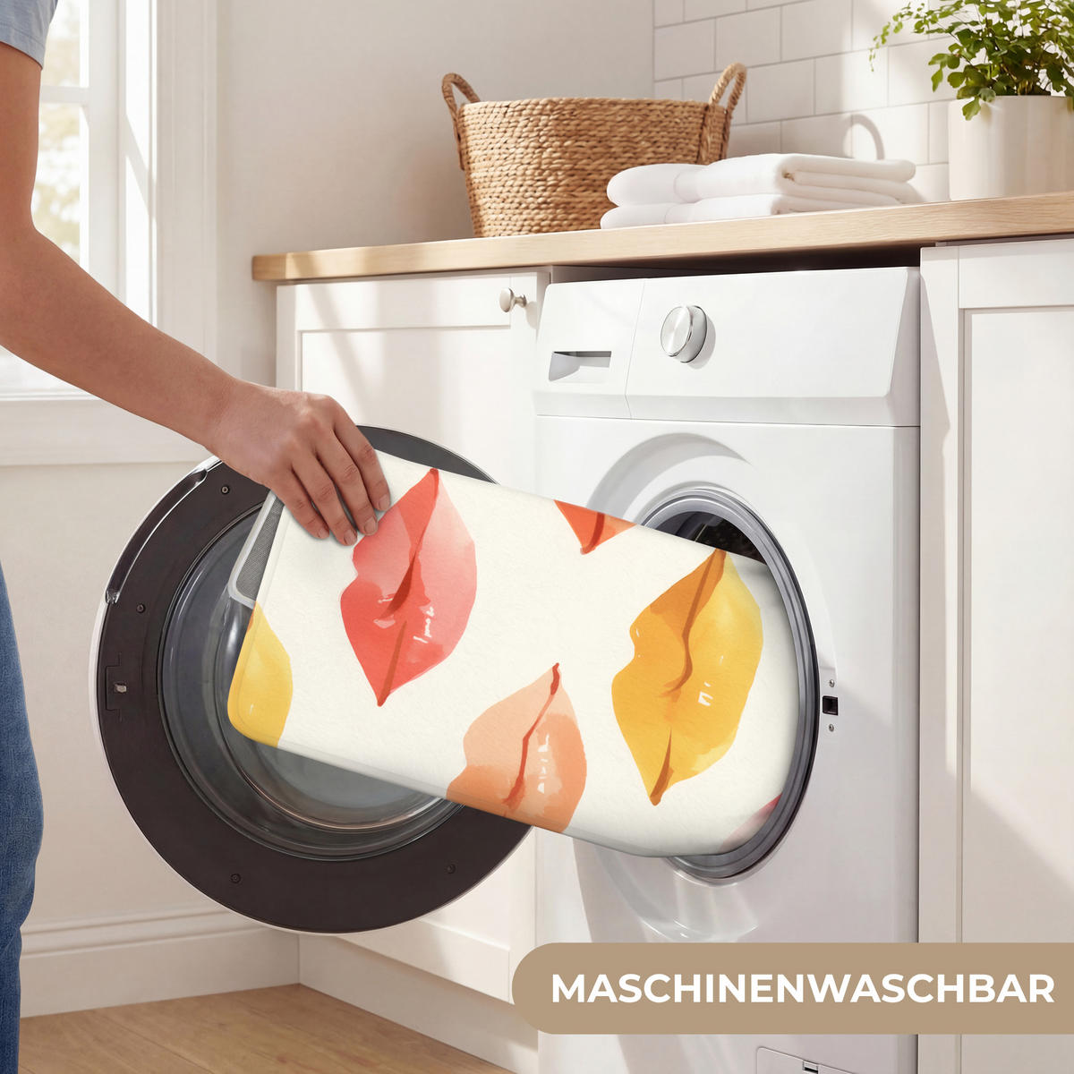 WC PŘEDLOŽKA Rty - barevné - lesklé 40x60 cm - růžová, textil/plast (40/1cm) - OnlyWow