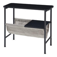 BEISTELLTISCH Samnanger - Schwarz/Grau, Holzwerkstoff/Textil (60/28/53cm) - [en.casa]