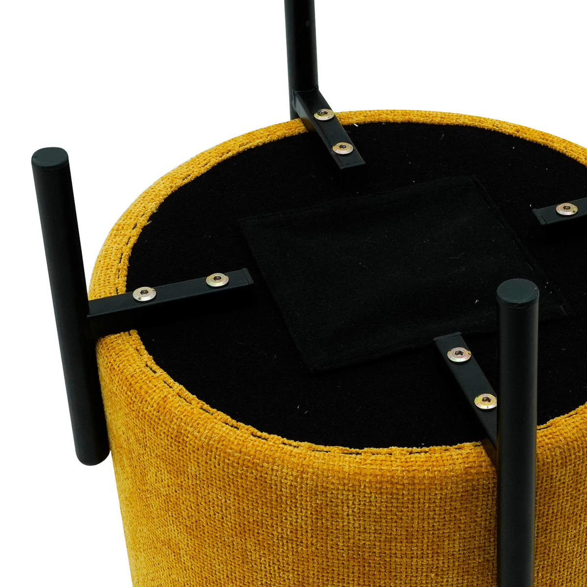 POUF Senfgelb 38/38/43,5 cm - Gelb, Textil (38/43.5/38cm) - Mobili Rebecca