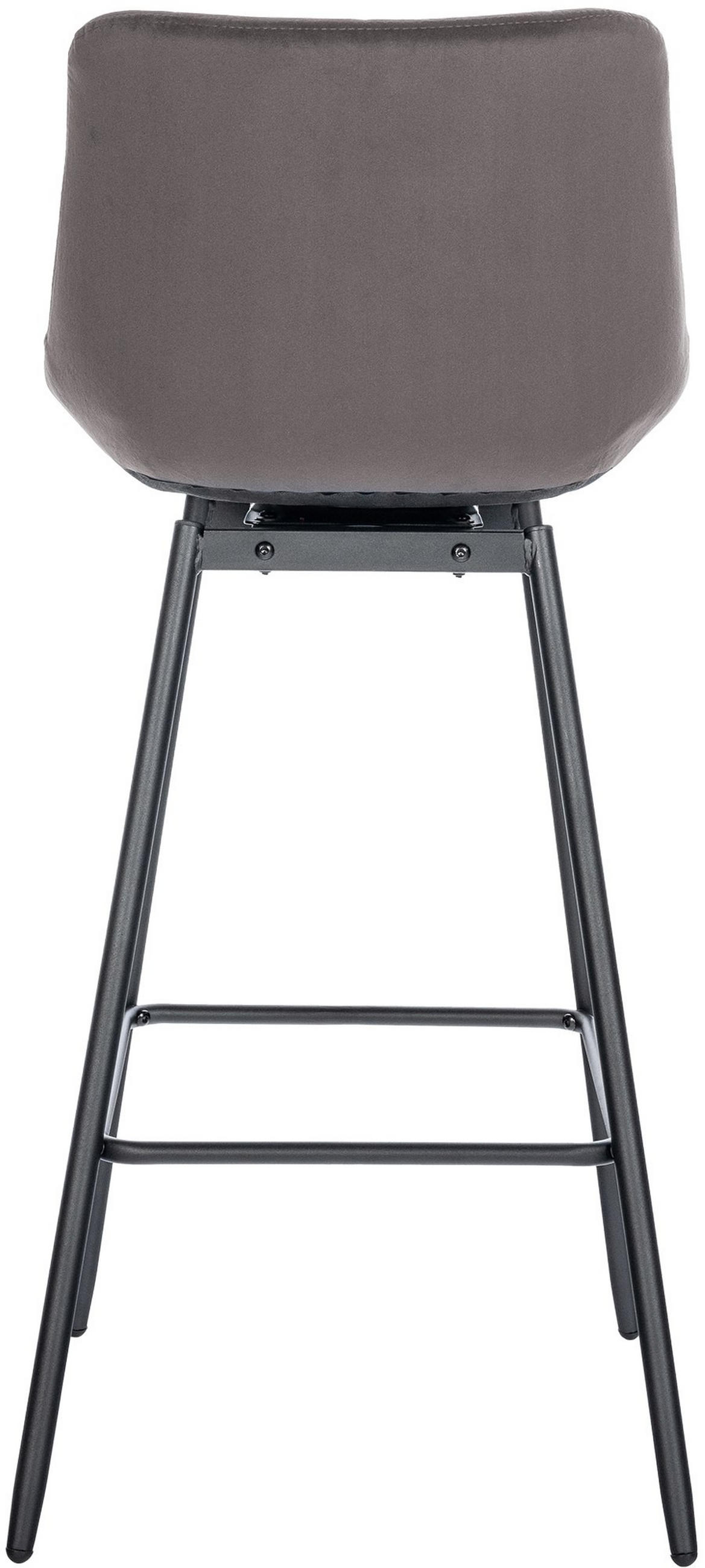BARHOCKER Samt grau - Schwarz/Grau, Textil/Metall (49/105/56cm) - CLP