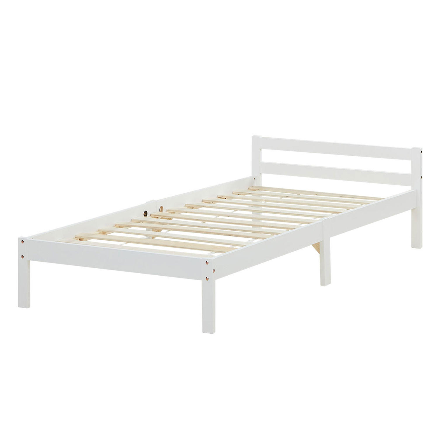 Homestyle4u Holzbett Weiß 90x200 cm