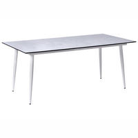 KONFERENZTISCH 90/180 cm Travertinoptik Tolentino - Beige, Kunststoff (180/90/75cm) - Beliani