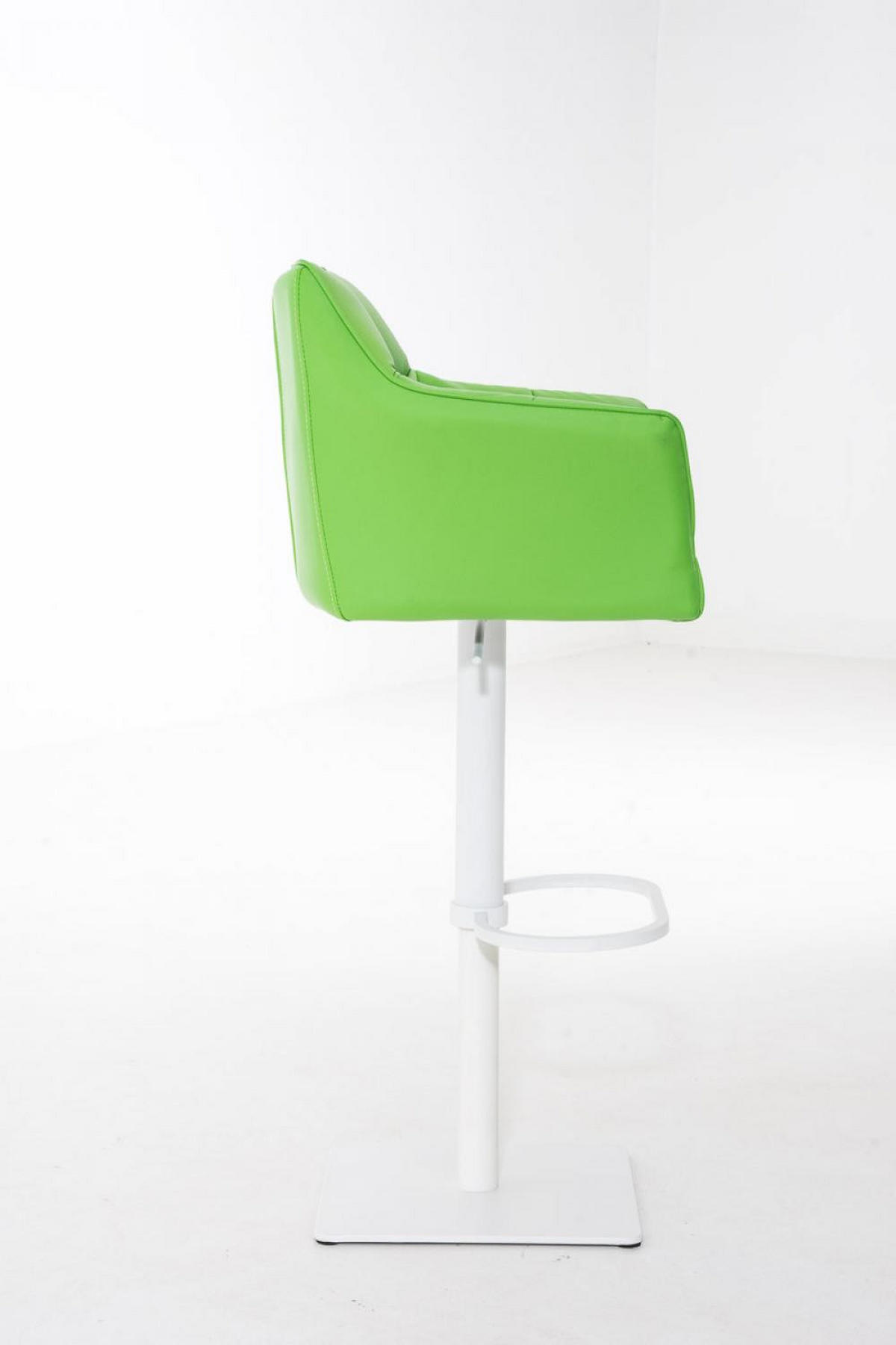 BARHOCKER Lederlook Grün - Weiß/Grün, Textil/Metall (64/88/45cm) - CLP