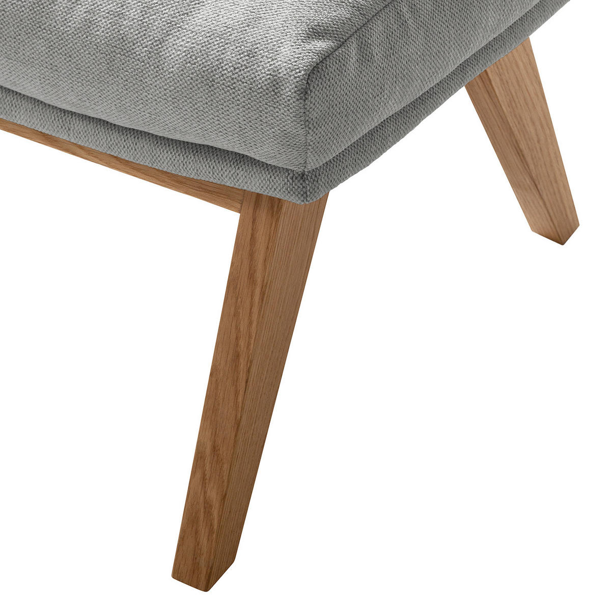 POLSTERHOCKER - Eichefarben/Hellgrau, Eichenholz/Textil (54/41/41cm) - home24