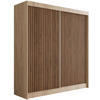 KLEIDERSCHRANK mit Lamel-Schiebetüren VILANv2 - 200 cm Sonoma Eiche+Sonoma Eiche+Lamelle Eiche Wotan - Eiche Wotan/Sonoma Eiche, Holzwerkstoff (200/215/61cm) - ALTDECOR