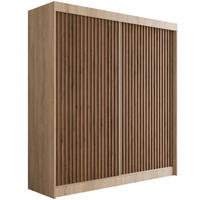 KLEIDERSCHRANK mit Lamel-Schiebetüren VILANv2 - 200 cm Sonoma Eiche+Sonoma Eiche+Lamelle Eiche Wotan - Eiche Wotan/Sonoma Eiche, Holzwerkstoff (200/215/61cm) - ALTDECOR