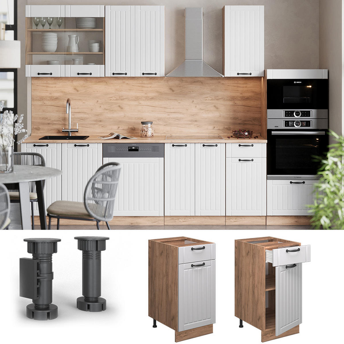 Honigeiche/Weiß, Holzwerkstoff (40/82/60cm) - Vicco