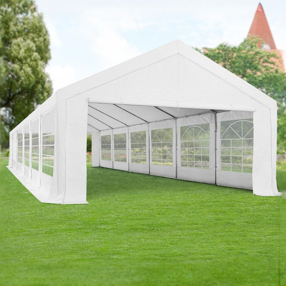 FESTZELT Partyzelt Gala weiß 6x12 m - Weiß, Kunststoff (600/292/1200cm) - Juskys