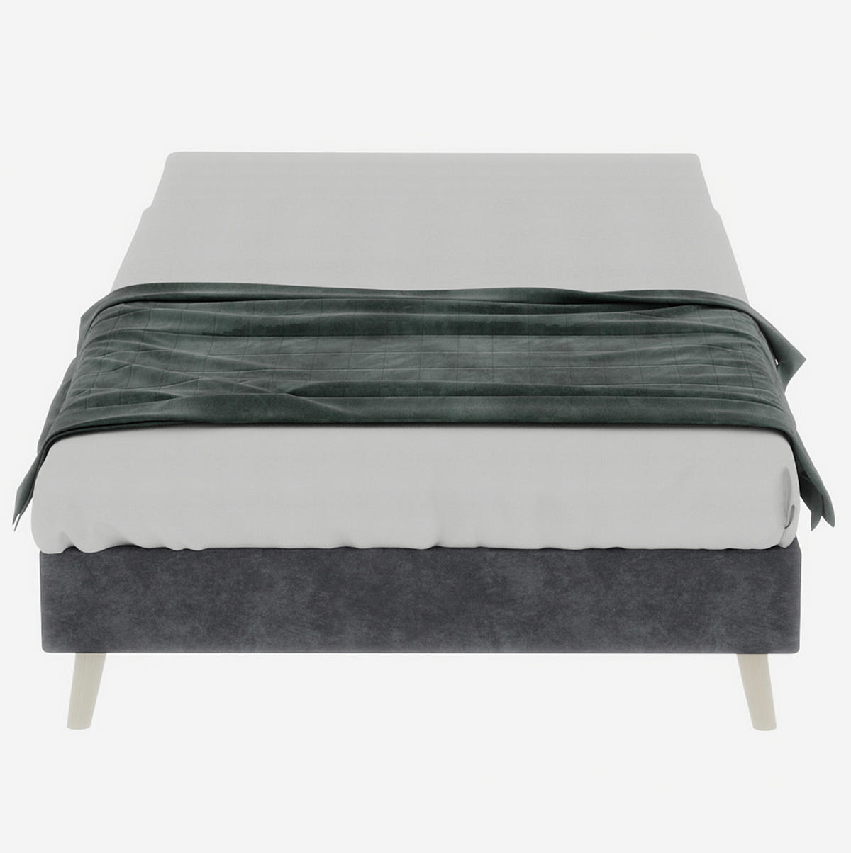 POSTEĽ 90/200 cm sivá bez čela z látky a kovu s úsporným riešením do menšej spálne - sivá, textil (90/200cm) - OKWISH