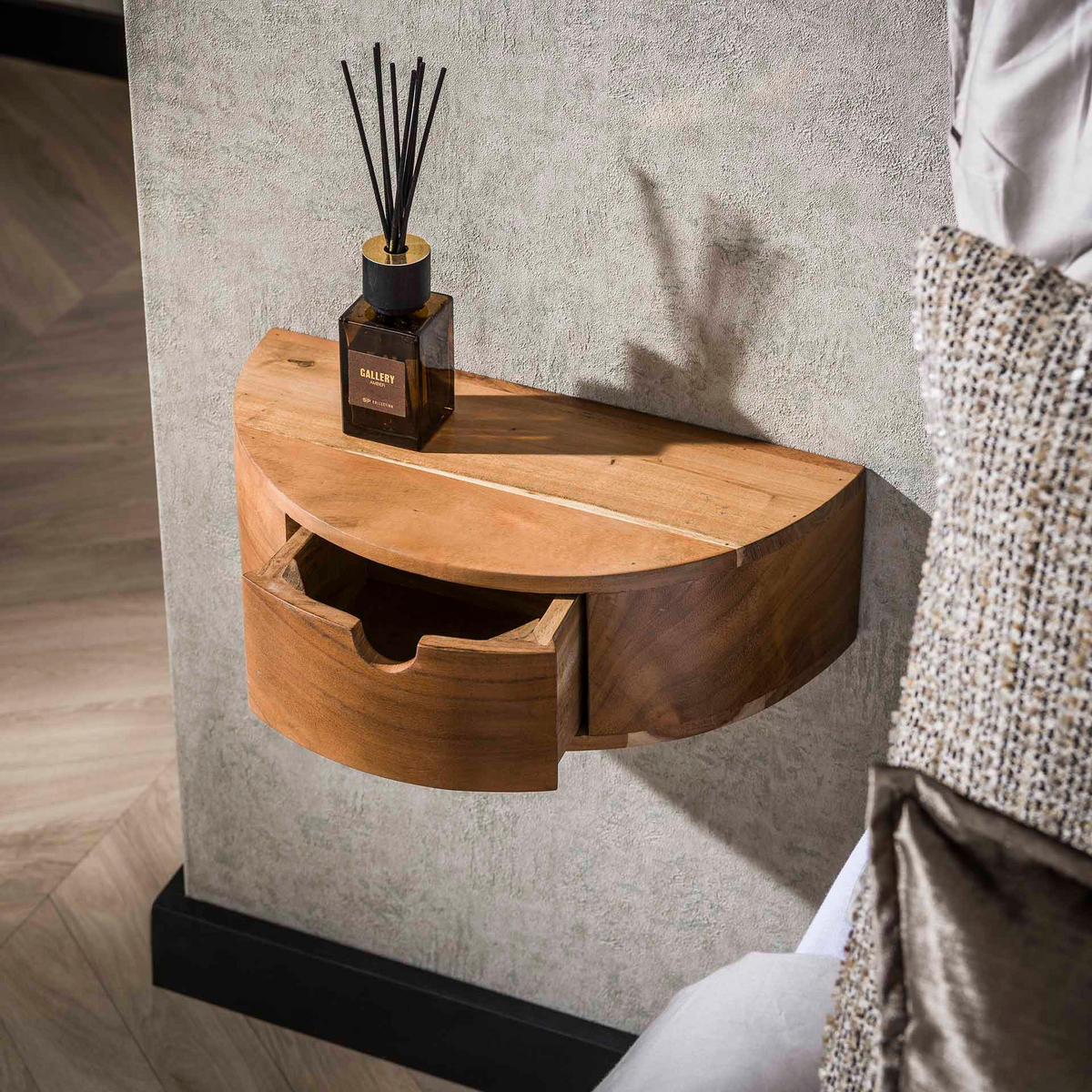 NACHTTISCH Curve Braun 20/40/ 12 cm - Braun, Holz (40/12/20cm) - Hoyz Collection