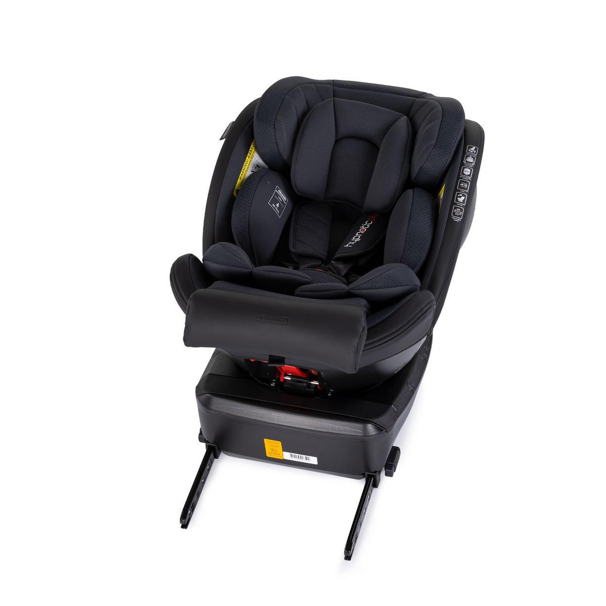 KINDERSITZ Hypnotic Plus schwarz i-Size (40-150cm) Stützfuß Isofix Kopfstütze - Schwarz, Kunststoff (45/77/52cm) - Chipolino
