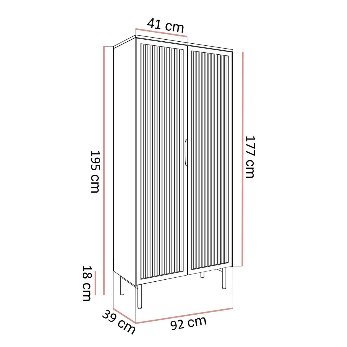 VITRINE LINEA LOFT mit LED-Beleuchtung Eiche + Schwarz - Eichefarben/Schwarz, Holzwerkstoff (82/195/39cm) - Lookway
