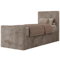 BOXBETT TILIANO DUO 90/200 - Hellbraun Cord - H4 - Topper Visco - Rechts Seite - Hellbraun, Textil (90/200cm) - MKS