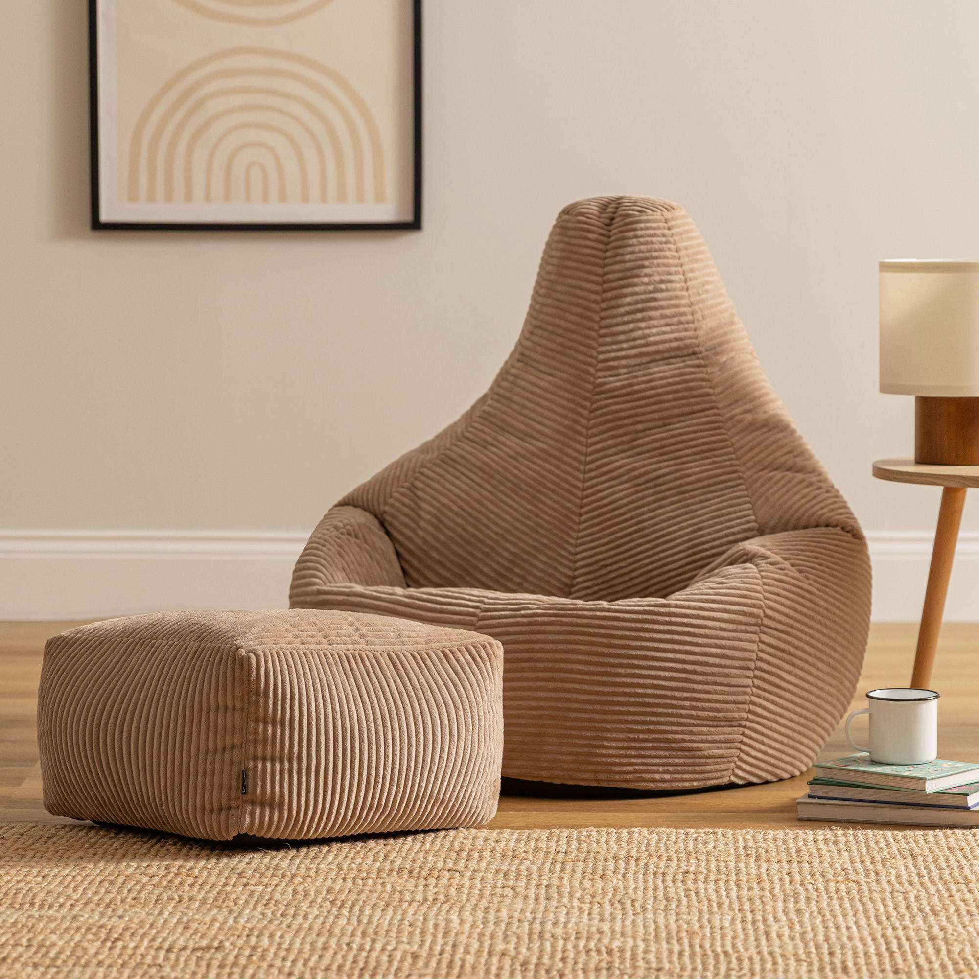 SITZSACK Dalton mit Hocker - Mokka, Textil (90/73/84cm) - icon