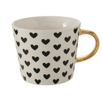 TASSE aus Porzellan mit goldenem Griff Fayette Muster 1 10/13/8 cm - Weiß, Keramik (0.31L) - Boltze Home