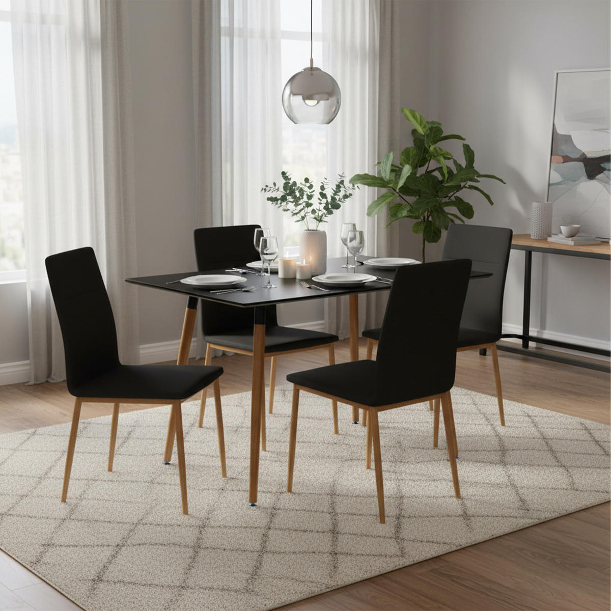 JÍDELNÍSTŮL - světle hnědá, kov/dřevo (70/110/75cm) - Relaxdays