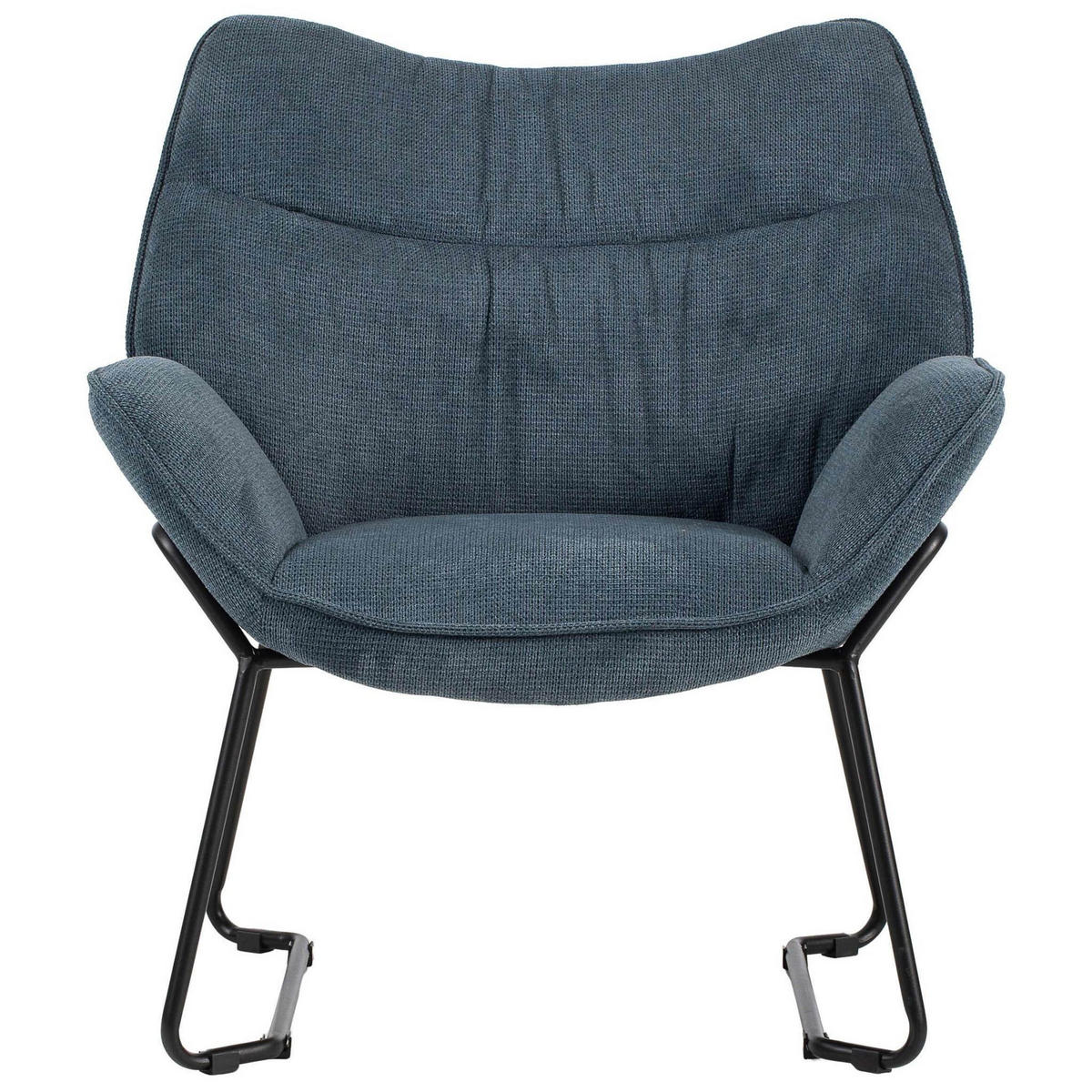 MÖBELSET Couchtisch Fermo, 2er Set Sessel Aliano blau - Blau/Schwarz, Holz/Textil (58/45/58cm) - bene living