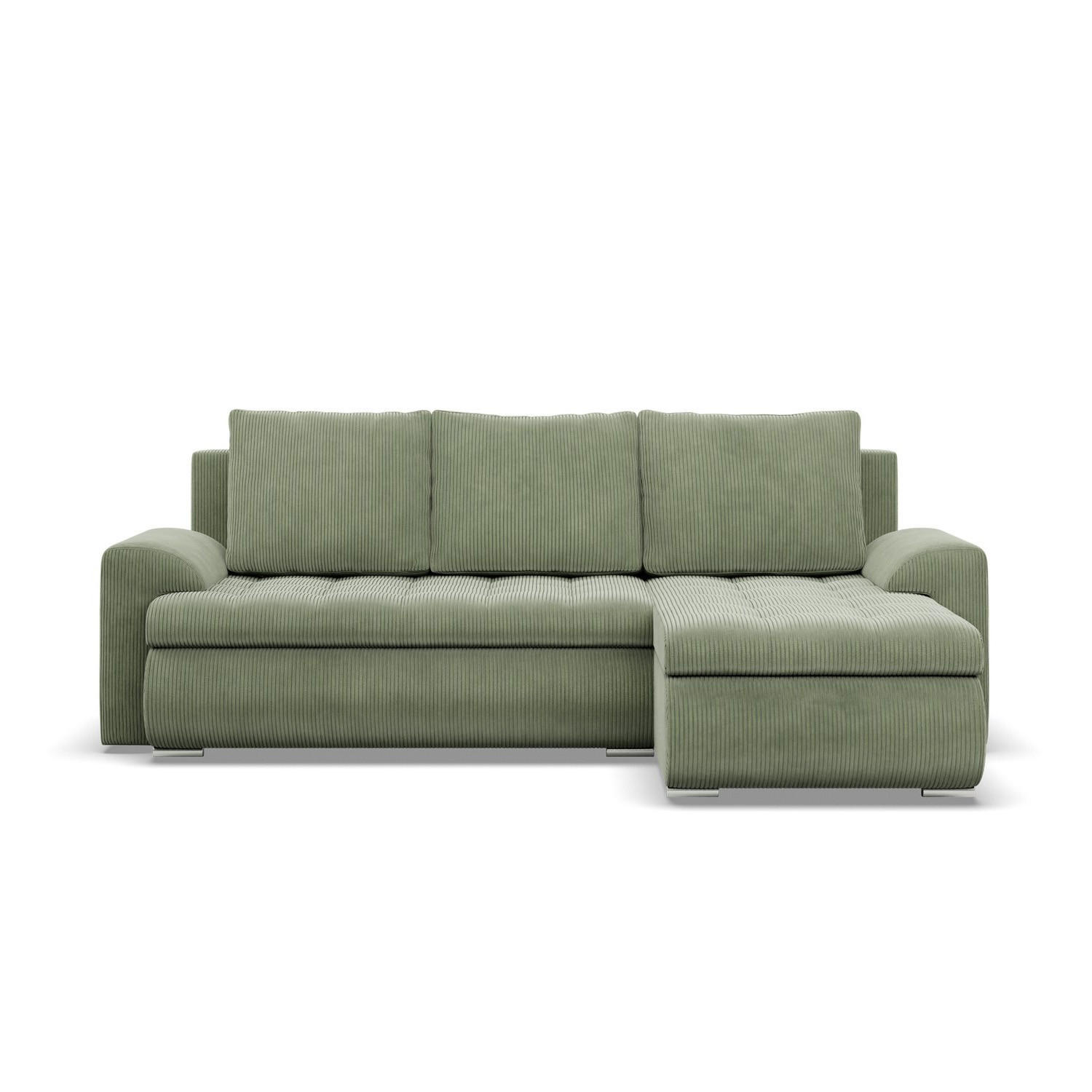 ECKSOFA RECHTS MIT SCHLAFFUNKTION FORESTA, Cord - Grün - Grün, Textil (230/159cm) - Mebligo