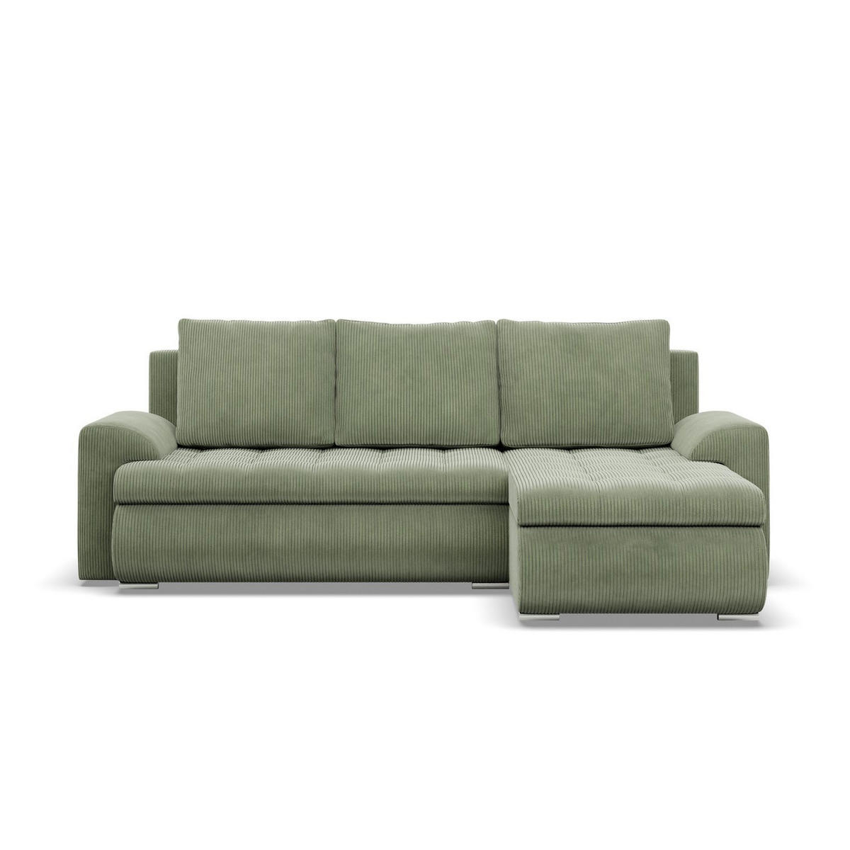ECKSOFA RECHTS MIT SCHLAFFUNKTION FORESTA, Cord - Grün - Grün, Textil (230/159cm) - Mebligo