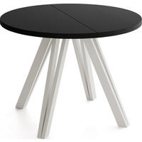 ESSTISCH Ravero runder ausziehbarer, Schwarz 100-180/100/77 cm - Kaschmir/Schwarz, Holz/Holzwerkstoff (100/100/77cm) - WFL GROUP