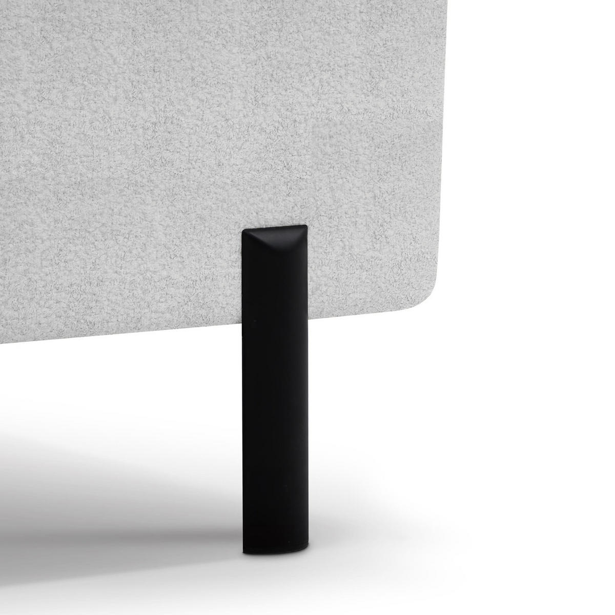 SEDACÍ SOUPRAVA Sora U s funkcí spaní, nastavitelnou hloubkou sedu, opěrkami hlavy a područkou, 365 cm, světle šedá, pravá - černá/světle šedá, textil (365/107/235cm) - Beautysofa