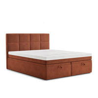 BOXBETT 180/200 cm Umage, in Kupferfarbe, Matratze, gepolstertes Kopfteil, Bettkasten, H3 = fest - Schwarz/Kupferfarben, Holz/Holzwerkstoff (180/200cm) - Maison de Reve